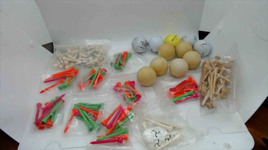 Mixed Golf Practice Bundle – Tees & Used Golf Balls (Lot of ~100+ Pieces)