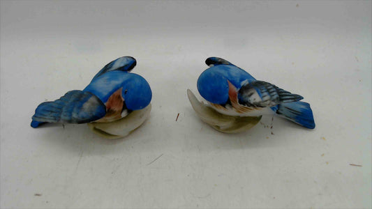 Vintage Made in Japan Bluebird Figurine Pair – KW1268 – Hand-Painted Ceramic Birds