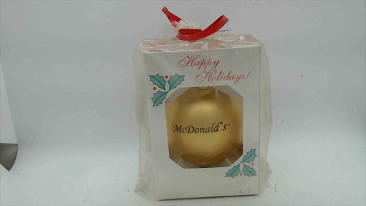 Vintage McDonald’s “Happy Holidays” Gold Christmas Ornament – New in Package