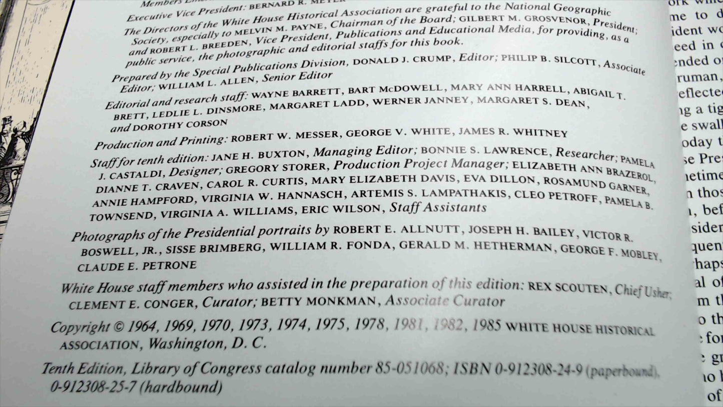 The Presidents of the United States of America 10th Edition White House Historical Association PB 1985