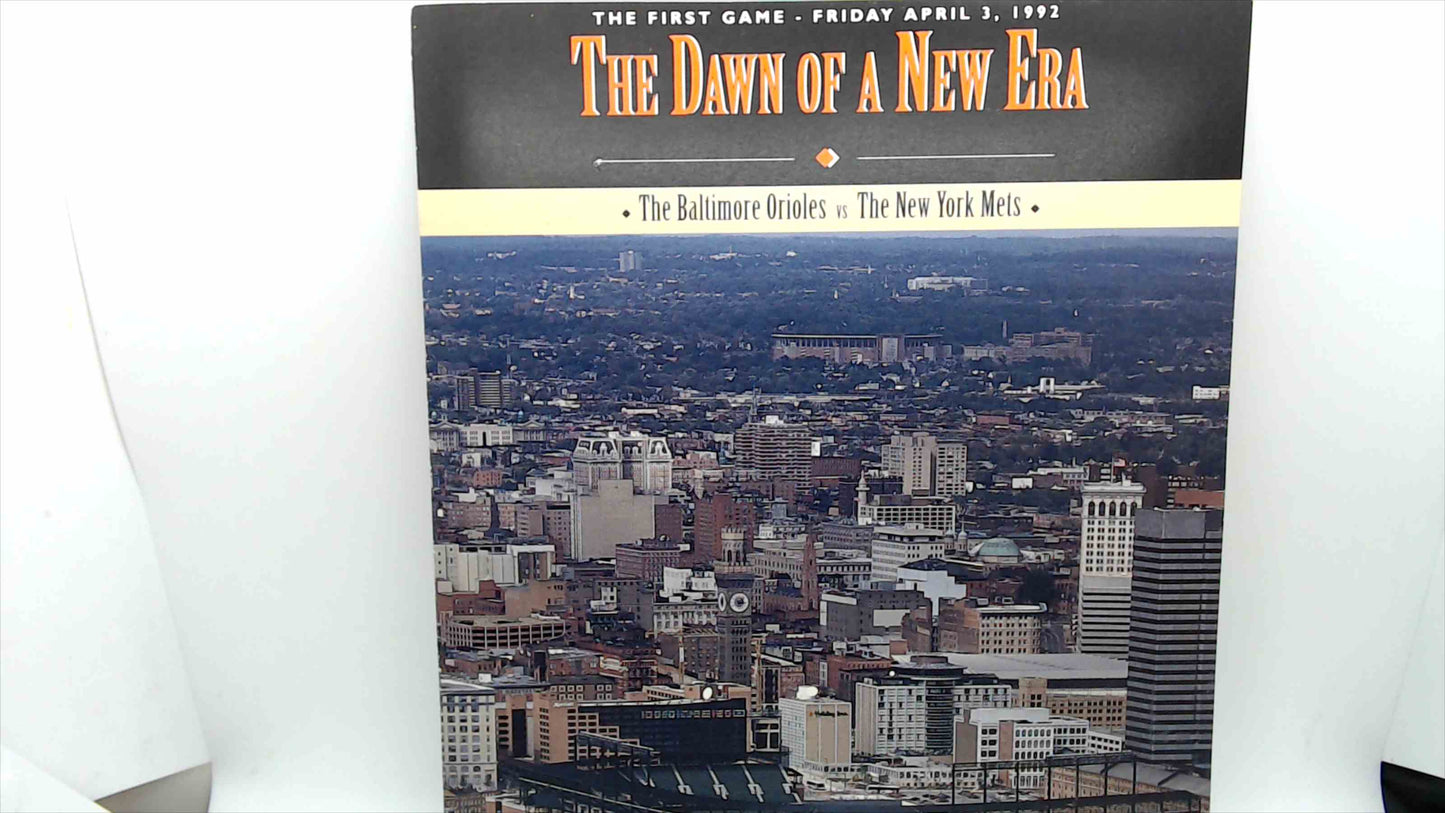 1992 Baltimore Orioles “The Dawn of a New Era” Opening Day Program + 1992 Team Poster (2-Piece Lot)