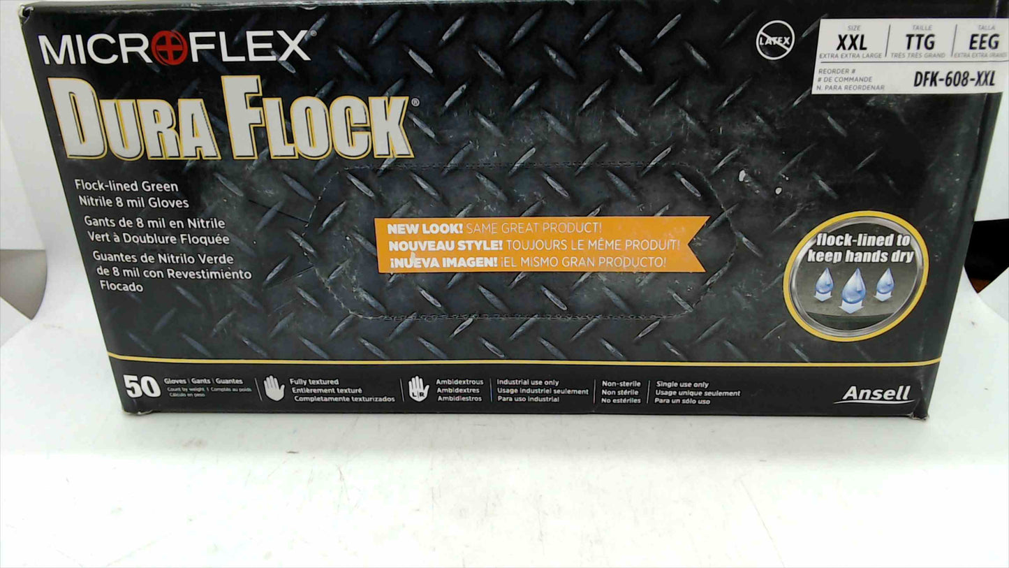 Microflex Dura Flock Nitrile Gloves XXL – 50-Count Box
