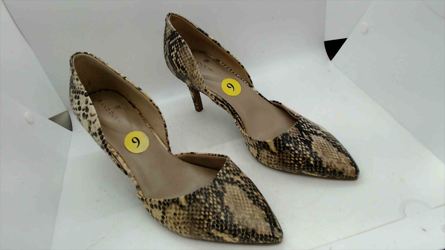 Bandolino Women’s Snakeskin Pointed Toe D’Orsay Heels – Size 9M