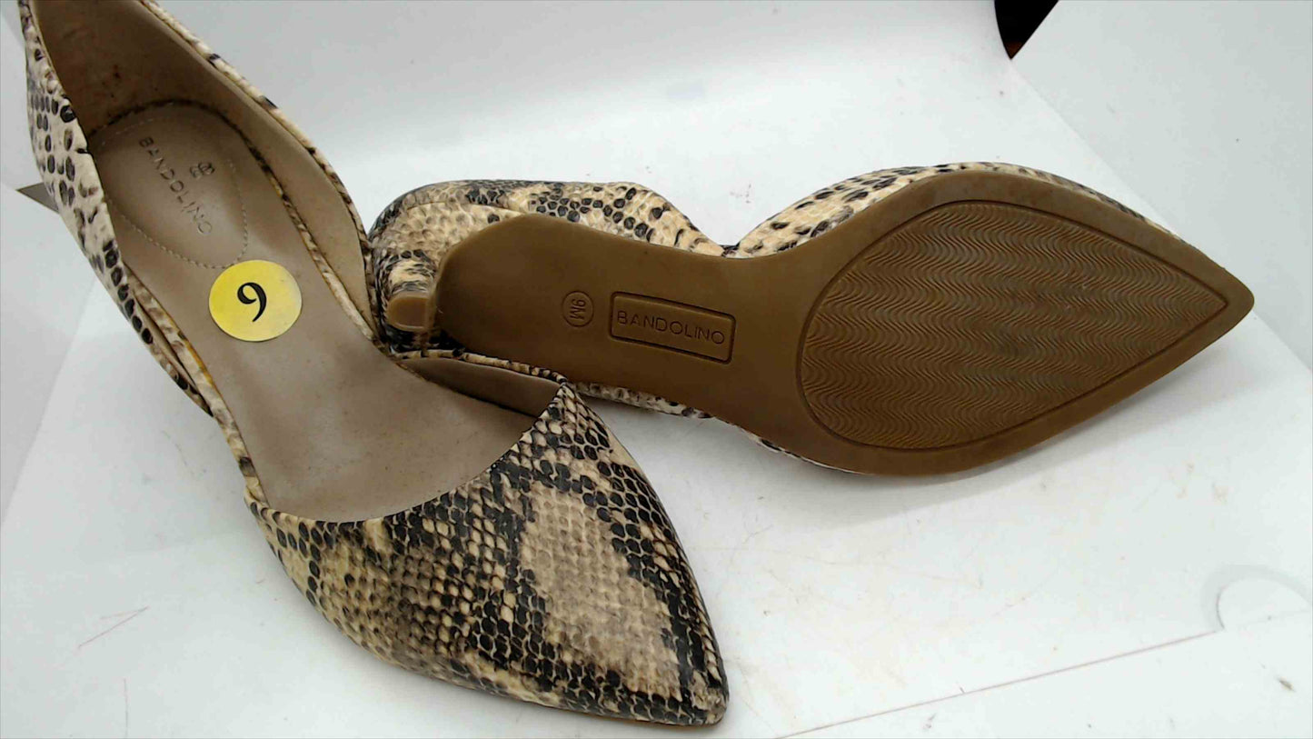 Bandolino Women’s Snakeskin Pointed Toe D’Orsay Heels – Size 9M