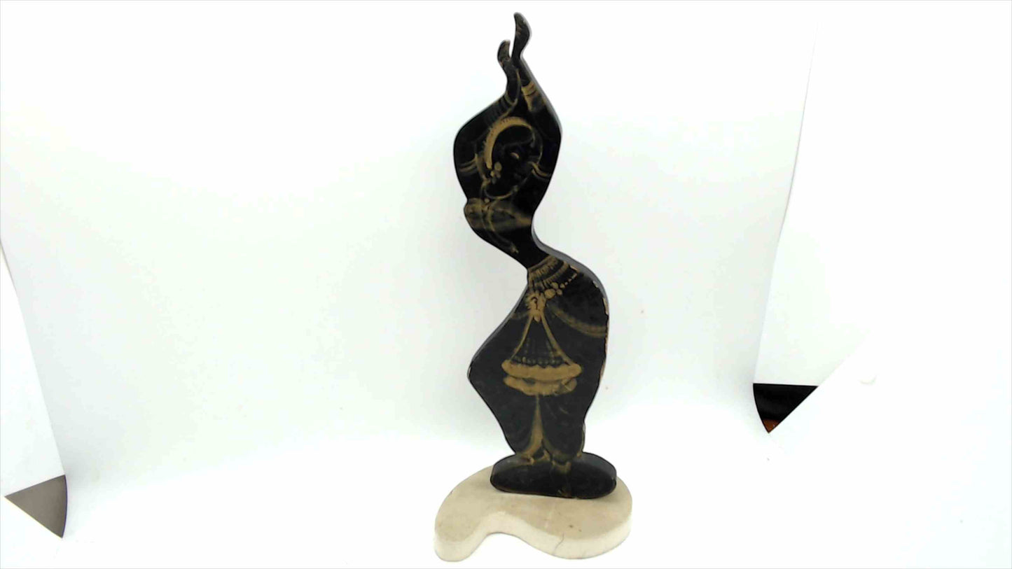 Handcrafted Indian Wood Dancer Sculpture – Charminar Handicrafts – 10" Tall