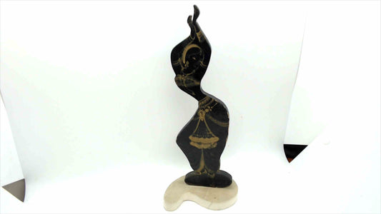 Handcrafted Indian Wood Dancer Sculpture – Charminar Handicrafts – 10" Tall