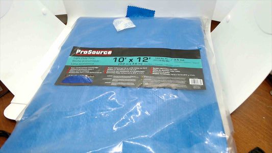 ProSource Blue Light Duty Tarp 10’ x 12’ – 3.5 Mil – Waterproof w/ Grommets