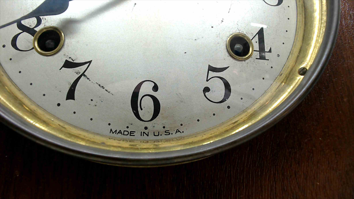 Vintage Sessions 8-Day Mantel Clock Cathedral Gong – Tambour Wood Case w/ Key & Pendulum
