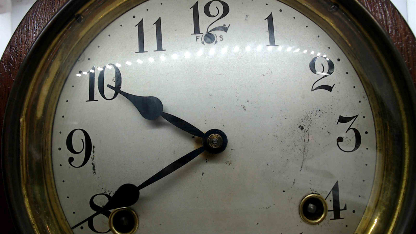 Vintage Sessions 8-Day Mantel Clock Cathedral Gong – Tambour Wood Case w/ Key & Pendulum