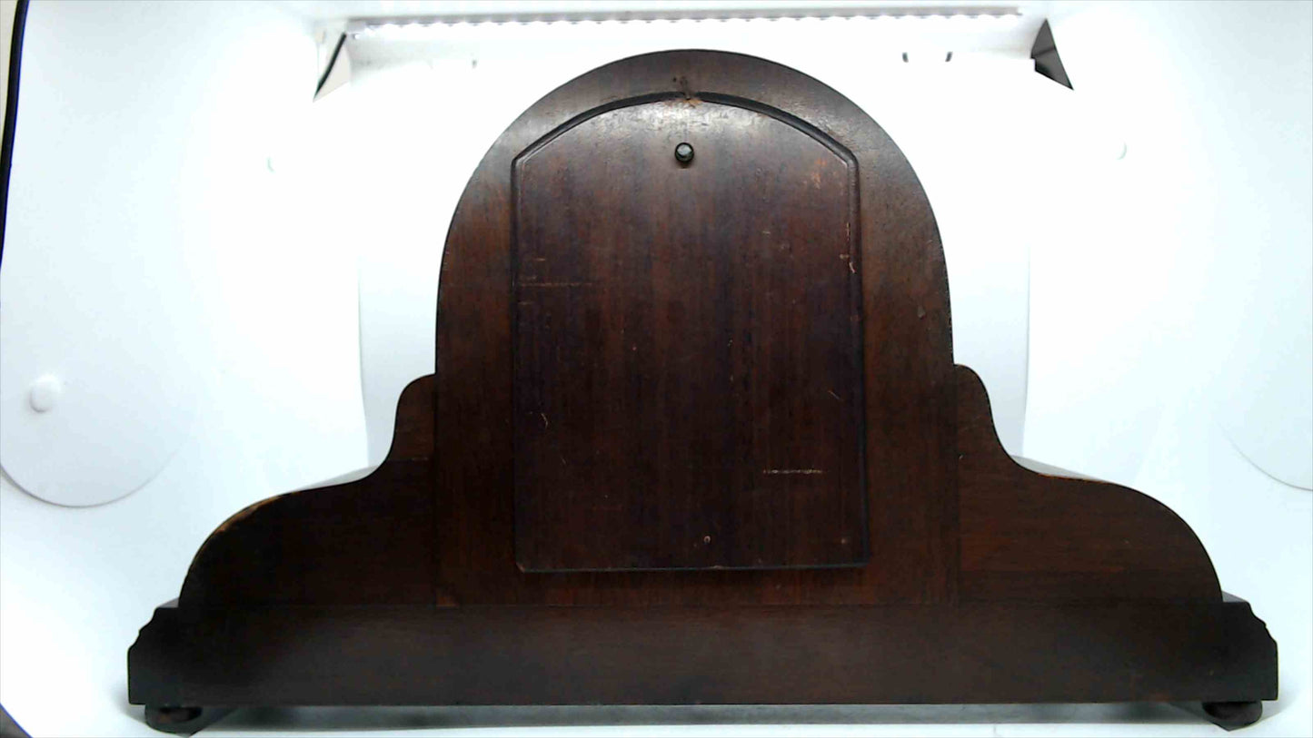 Vintage Sessions 8-Day Mantel Clock Cathedral Gong – Tambour Wood Case w/ Key & Pendulum