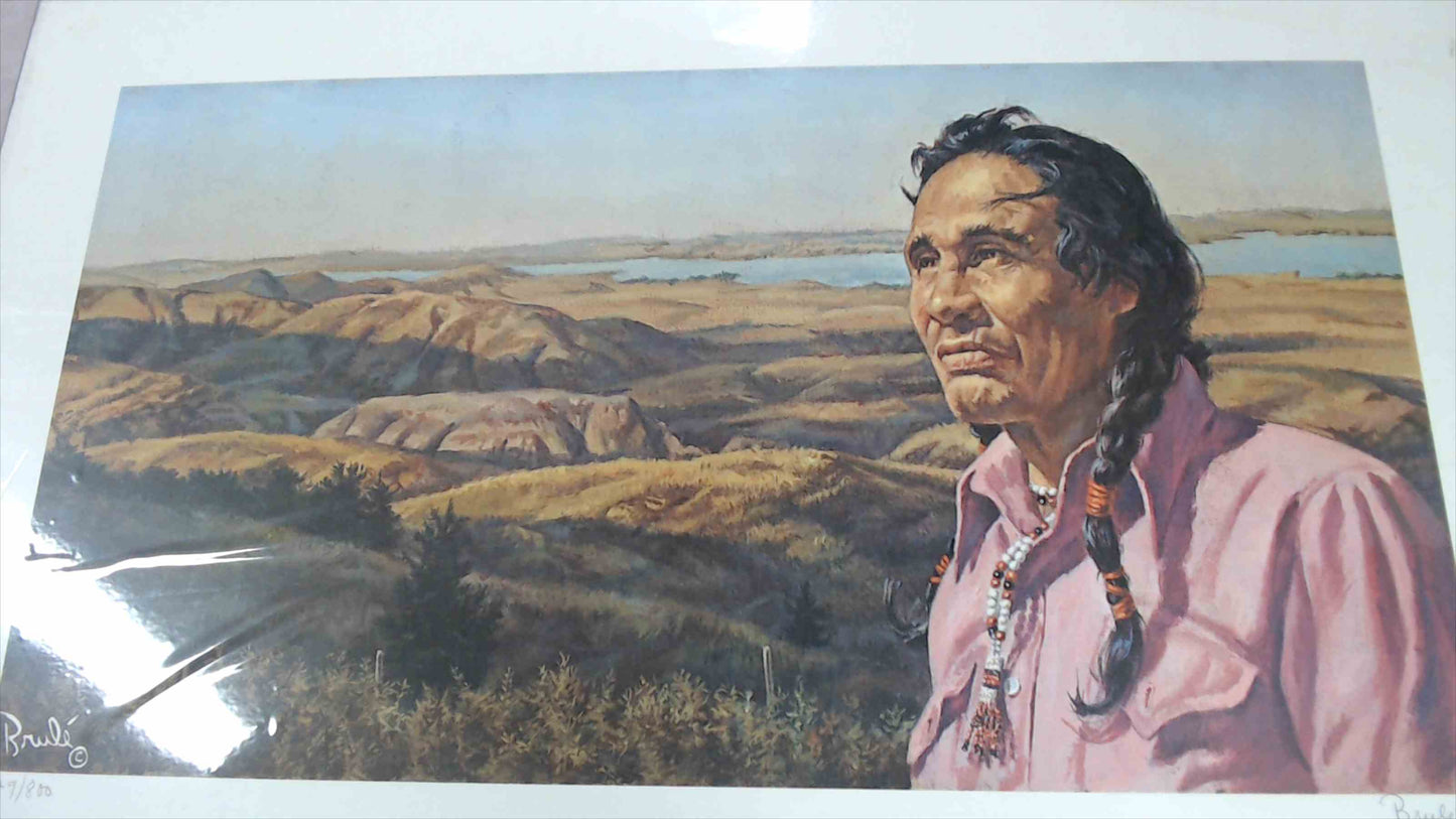 Memories of the Past” by Brulé – Limited Edition Native American Lithograph 29/800 – 22” x 28”