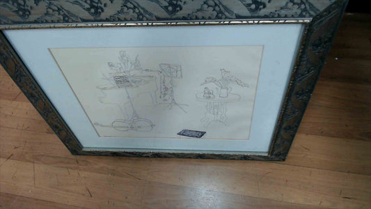 Millicent Tomkins Original Still Life Sketch – Signed & Dated 1974 – Framed 20” x 24”