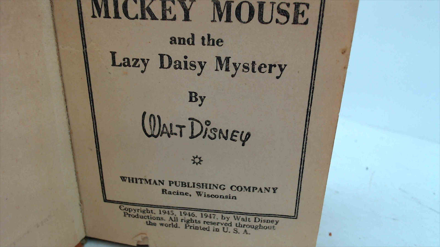 Vintage 1940s Walt Disney’s Mickey Mouse and the Lazy Daisy Mystery Better Little Book – 286 Pages