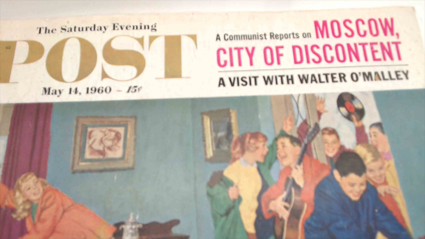 Vintage Saturday Evening Post – May 14, 1960 – Dick Sargent Cover – Moscow City of Discontent