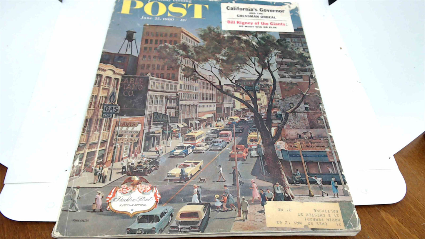 The Saturday Evening Post – June 25, 1960 | Peachtree Street Atlanta Cover | John Falter
