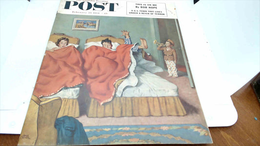 The Saturday Evening Post Magazine – February 20, 1954 – Amos Sewell “Bugle Wake-Up” Cover – Vintage Ads