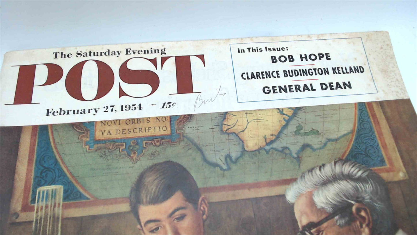The Saturday Evening Post Magazine – February 27, 1954 – Stamp Collecting Cover – Chesterfield Cigarette Ad