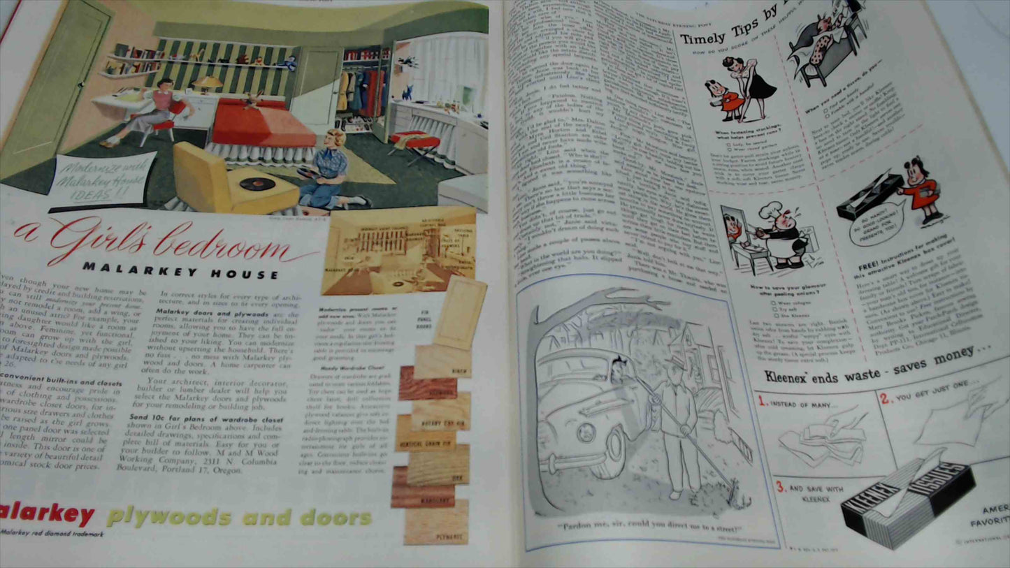 Vintage Saturday Evening Post Magazine – January 27, 1951 – John Clymer Winter Snow Scene & Coca-Cola Ad