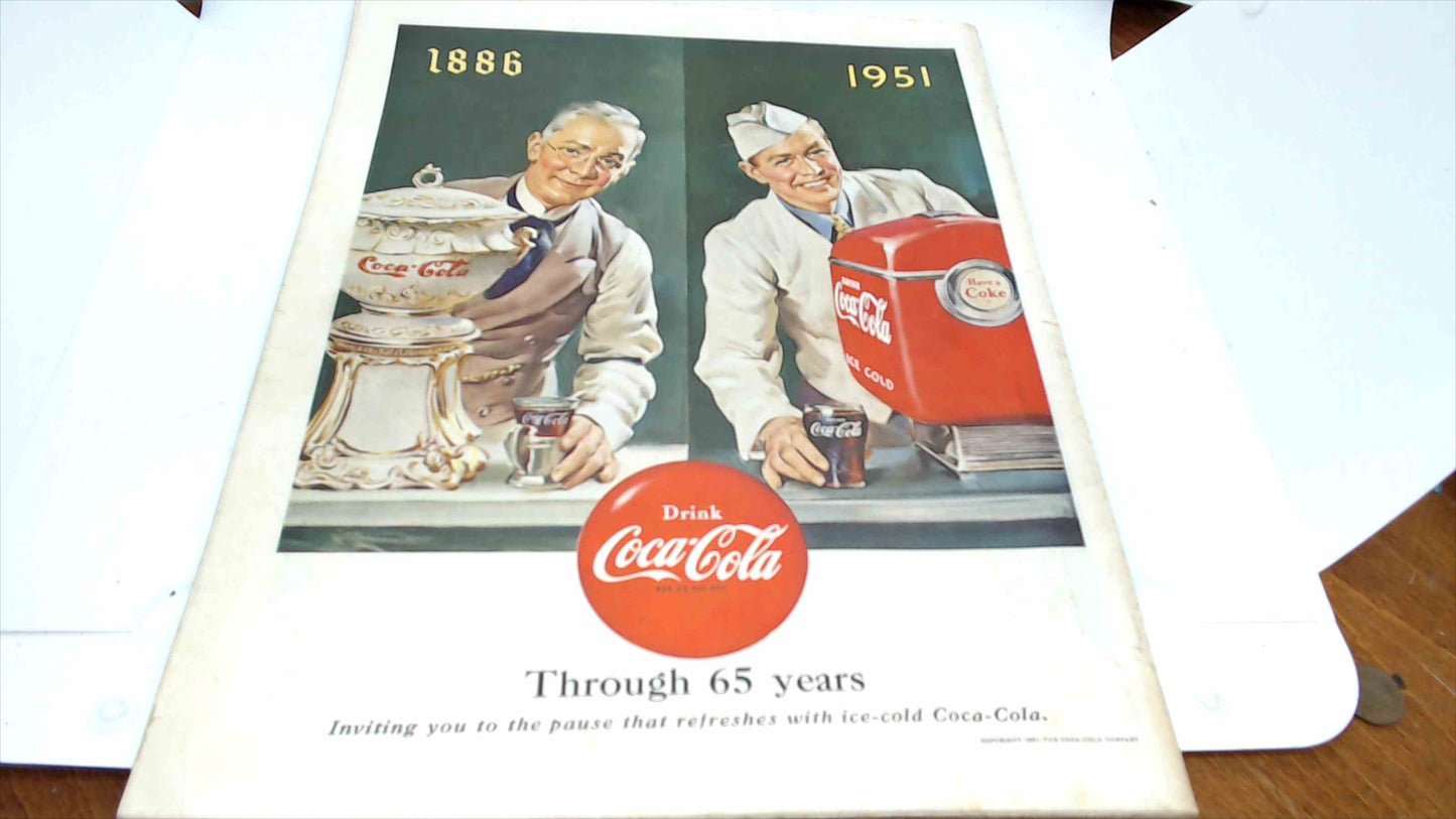 Vintage Saturday Evening Post Magazine – January 27, 1951 – John Clymer Winter Snow Scene & Coca-Cola Ad
