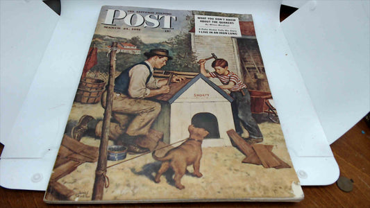 The Saturday Evening Post – March 24, 1951 – Amos Sewell Cover “Doghouse / Shorty” – Vintage Ads