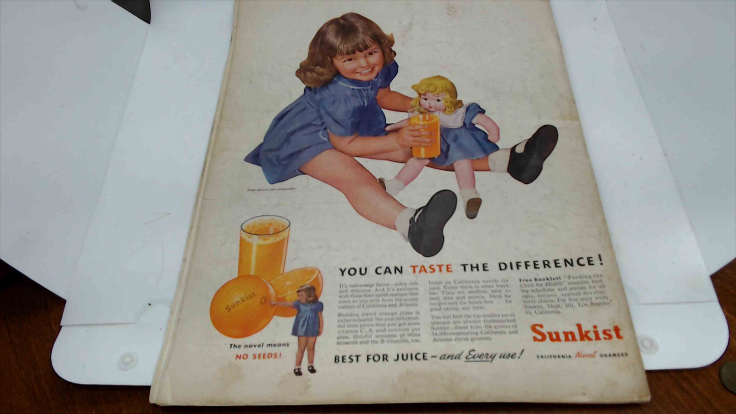 The Saturday Evening Post – January 26, 1946 | Barber Shop Cover | WWII Aftermath | Sunkist Back Cover