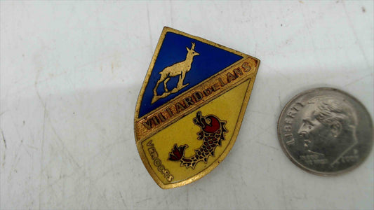 Vintage Villard-de-Lans Vercors Enamel Travel Souvenir Crest Pin Badge – France