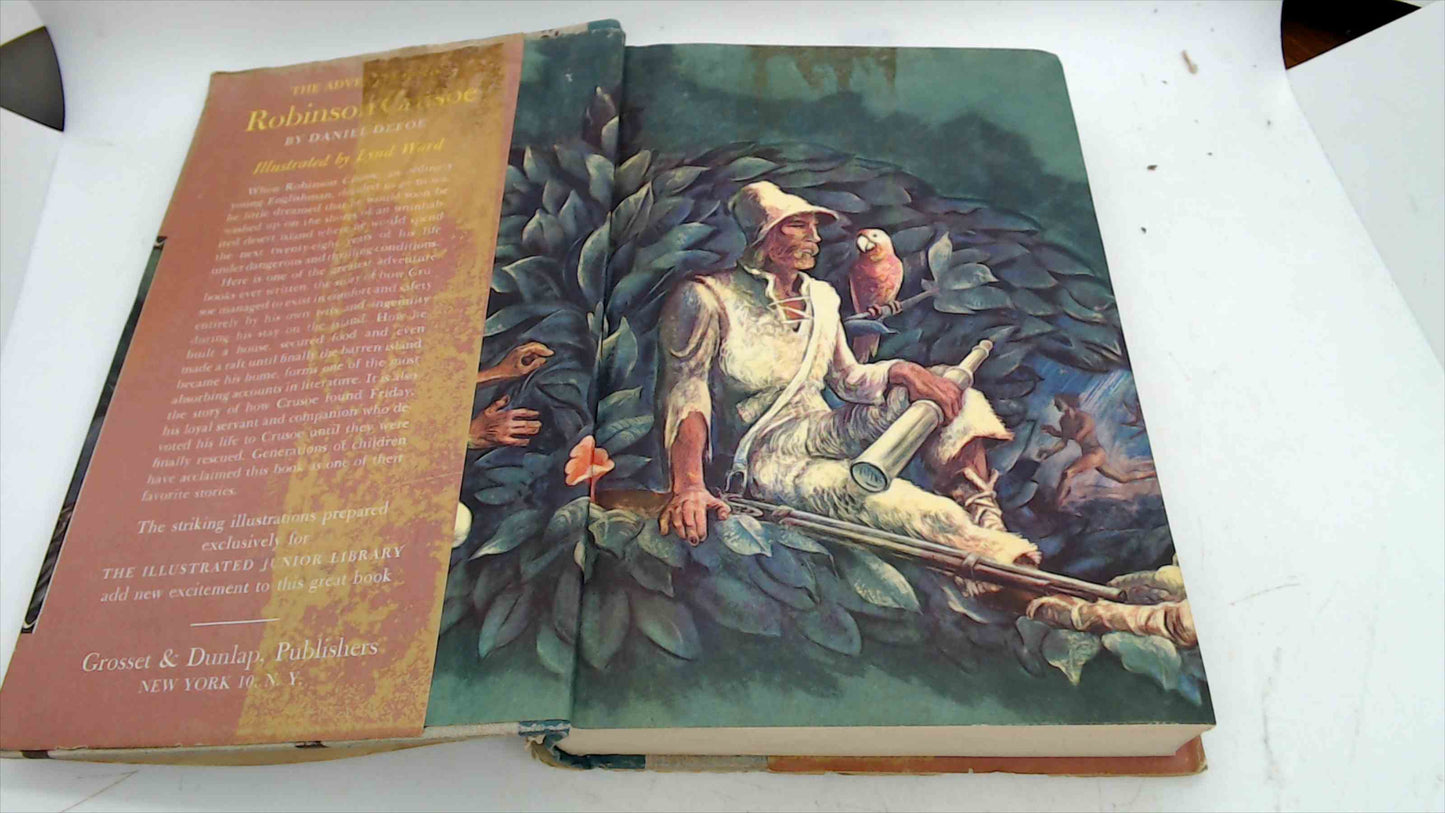 1946 Robinson Crusoe Illustrated Junior Library HC w/ Dust Jacket – Lynd Ward Art