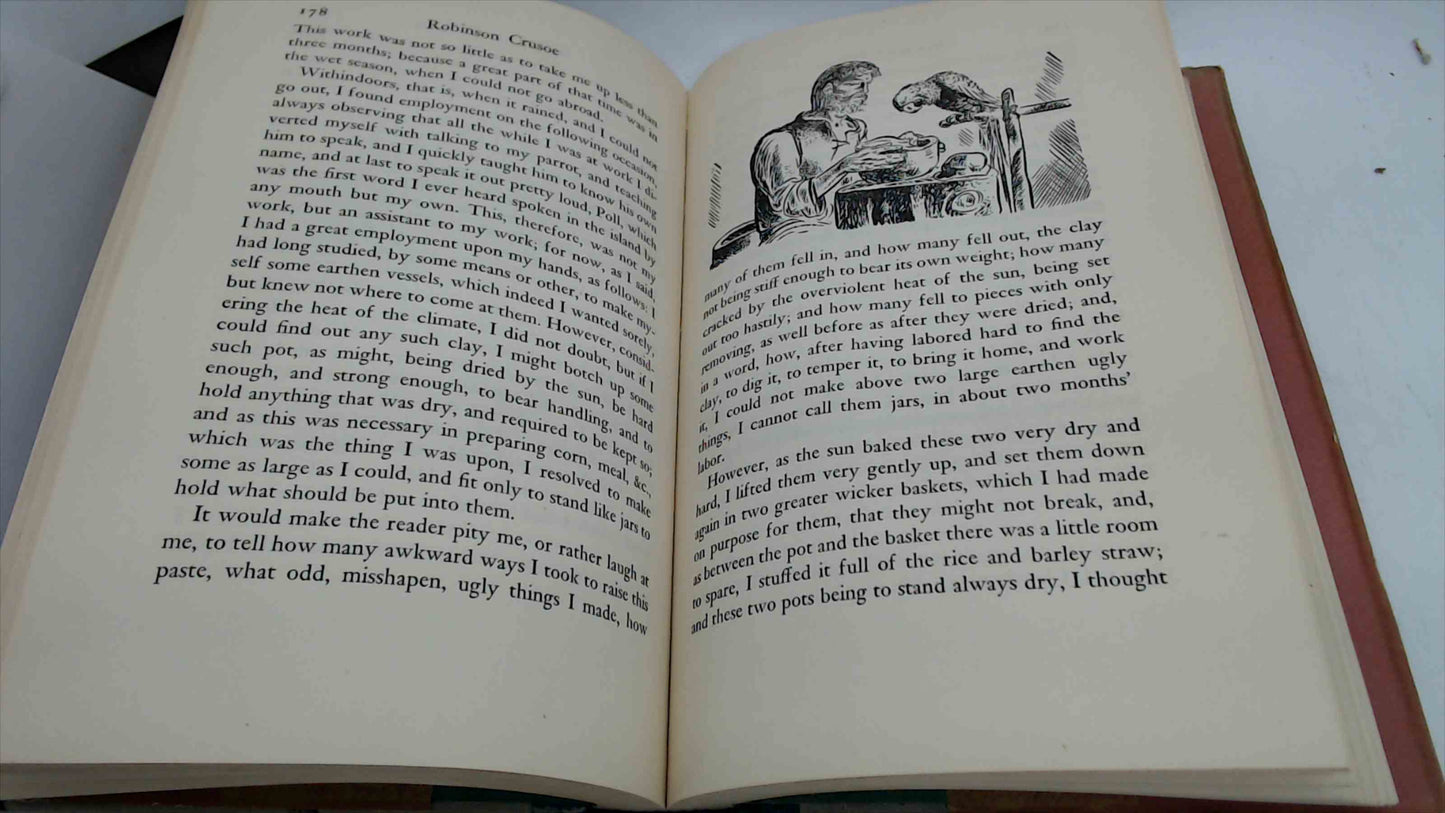 1946 Robinson Crusoe Illustrated Junior Library HC w/ Dust Jacket – Lynd Ward Art