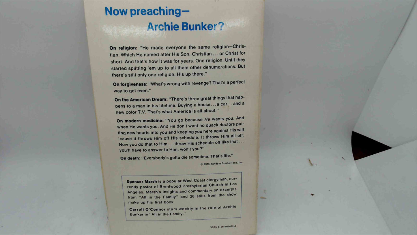 God, Man, and Archie Bunker by Spencer Marsh (1975 Paperback, Harper & Row)