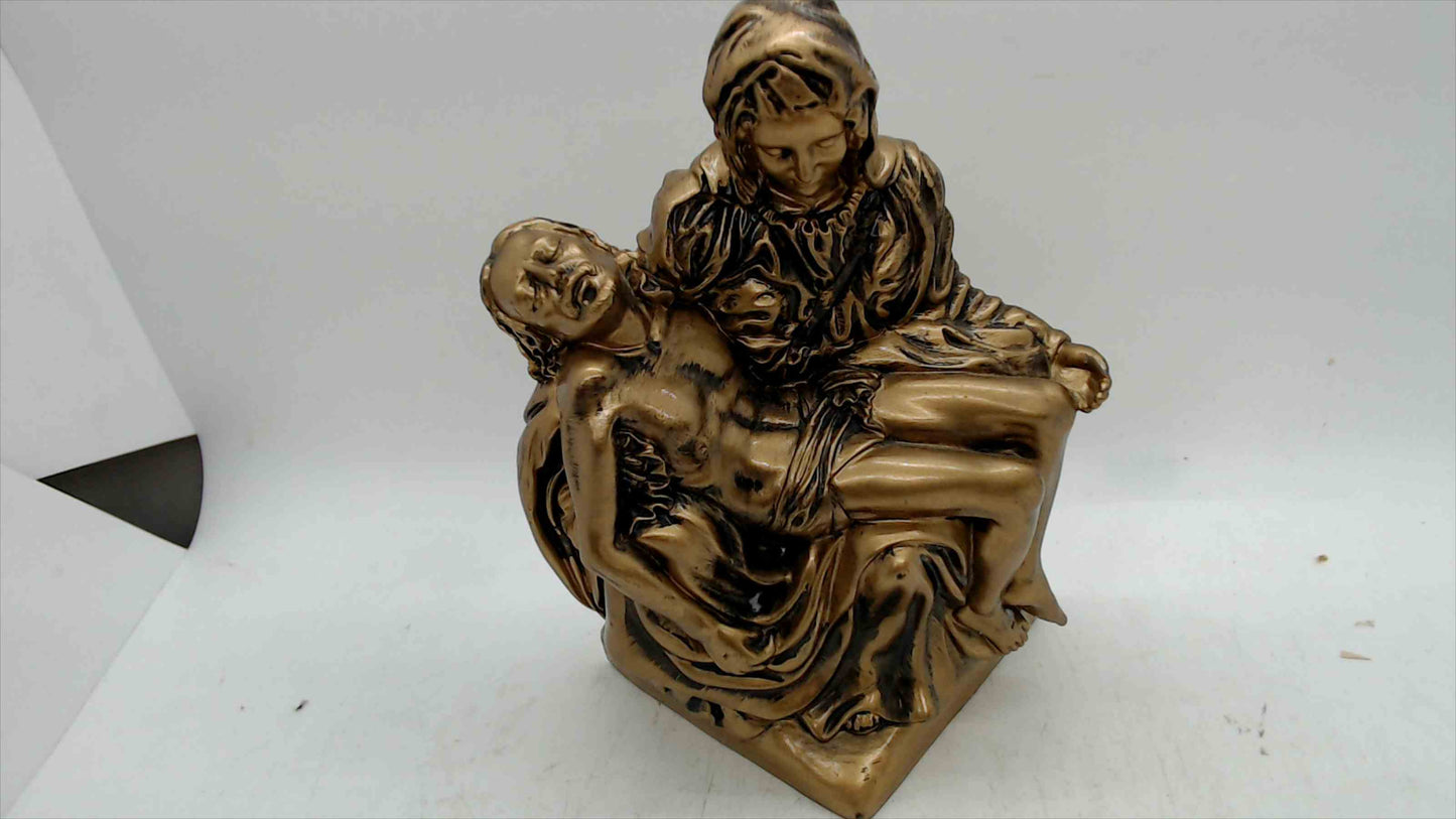 LifeSymbols “Pieta” Hand-Painted Figurines Pair (1999, Batesville Casket Co.) – 6” Religious Statue Bookend Set