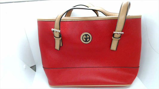 Giani Bernini Red Saffiano Tote Bag – Tan Trim – Shoulder/Handbag – Like New