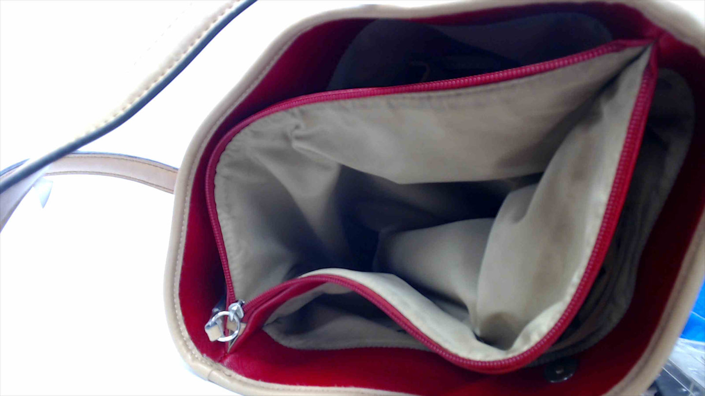 Giani Bernini Red Saffiano Tote Bag – Tan Trim – Shoulder/Handbag – Like New