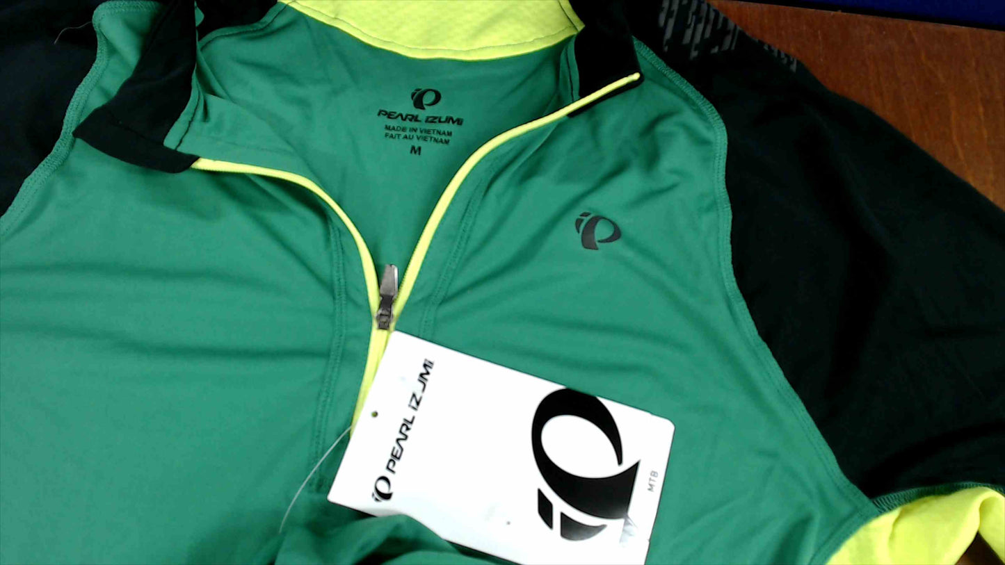 Pearl Izumi MTB Cycling Jersey Men’s Medium – Green/Yellow Half-Zip – New With Tags