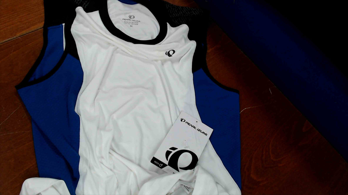 Pearl Izumi Ultra InsideOut Performance Singlet Men’s Medium – White/Blue – NWT