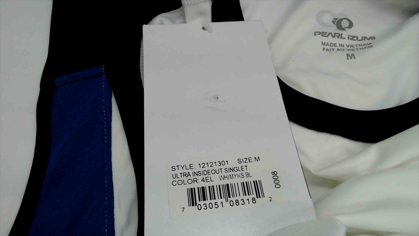 Pearl Izumi Ultra InsideOut Performance Singlet Men’s Medium – White/Blue – NWT