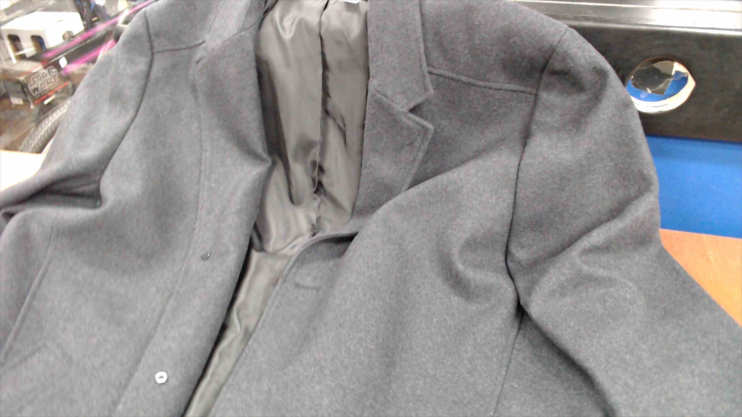 Nautica Men’s Wool Blend Overcoat – Size 52L – Charcoal Gray – Like New
