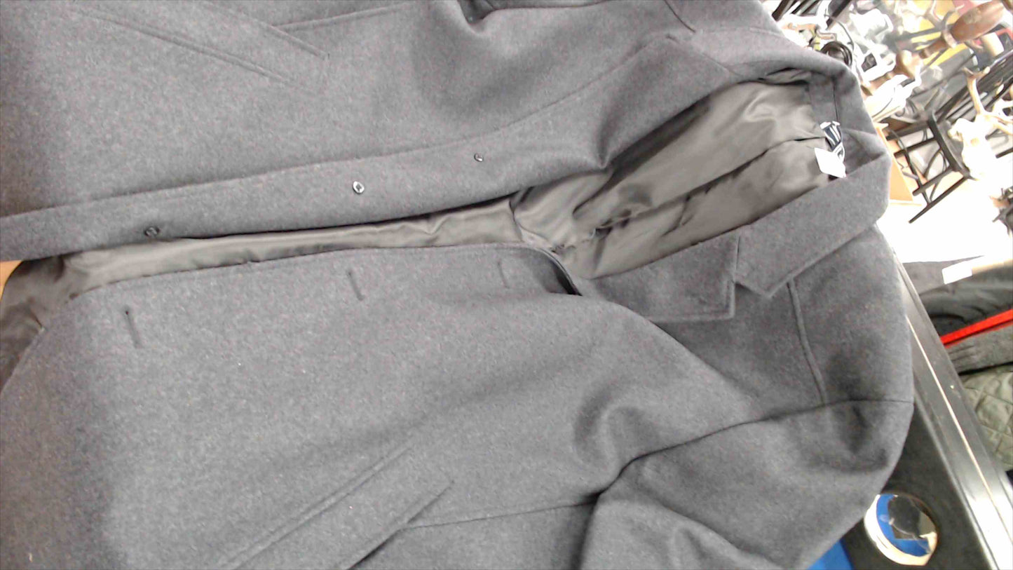Nautica Men’s Wool Blend Overcoat – Size 52L – Charcoal Gray – Like New