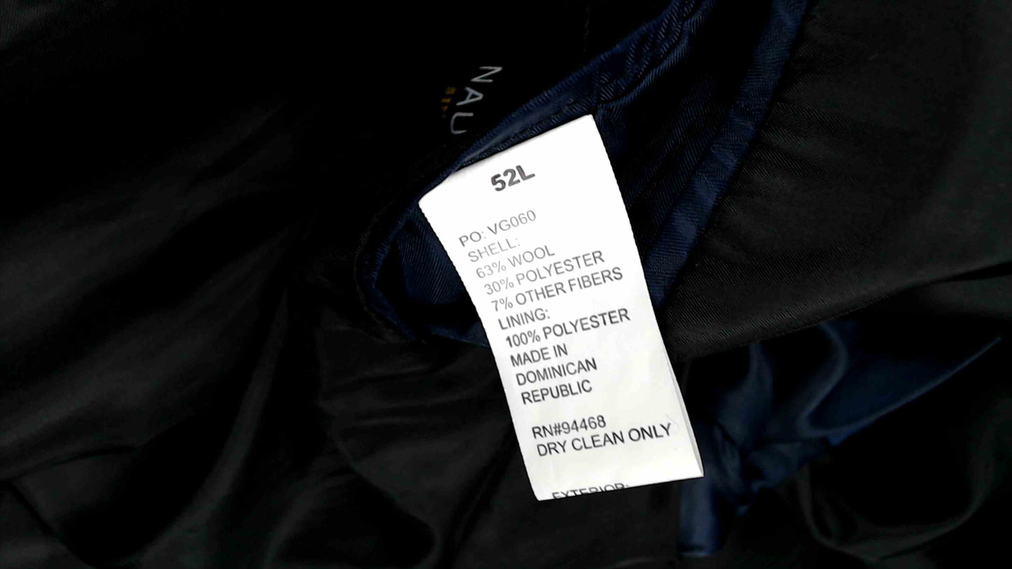 Nautica Men’s Wool Blend Overcoat – Size 52L – Charcoal Gray – Like New