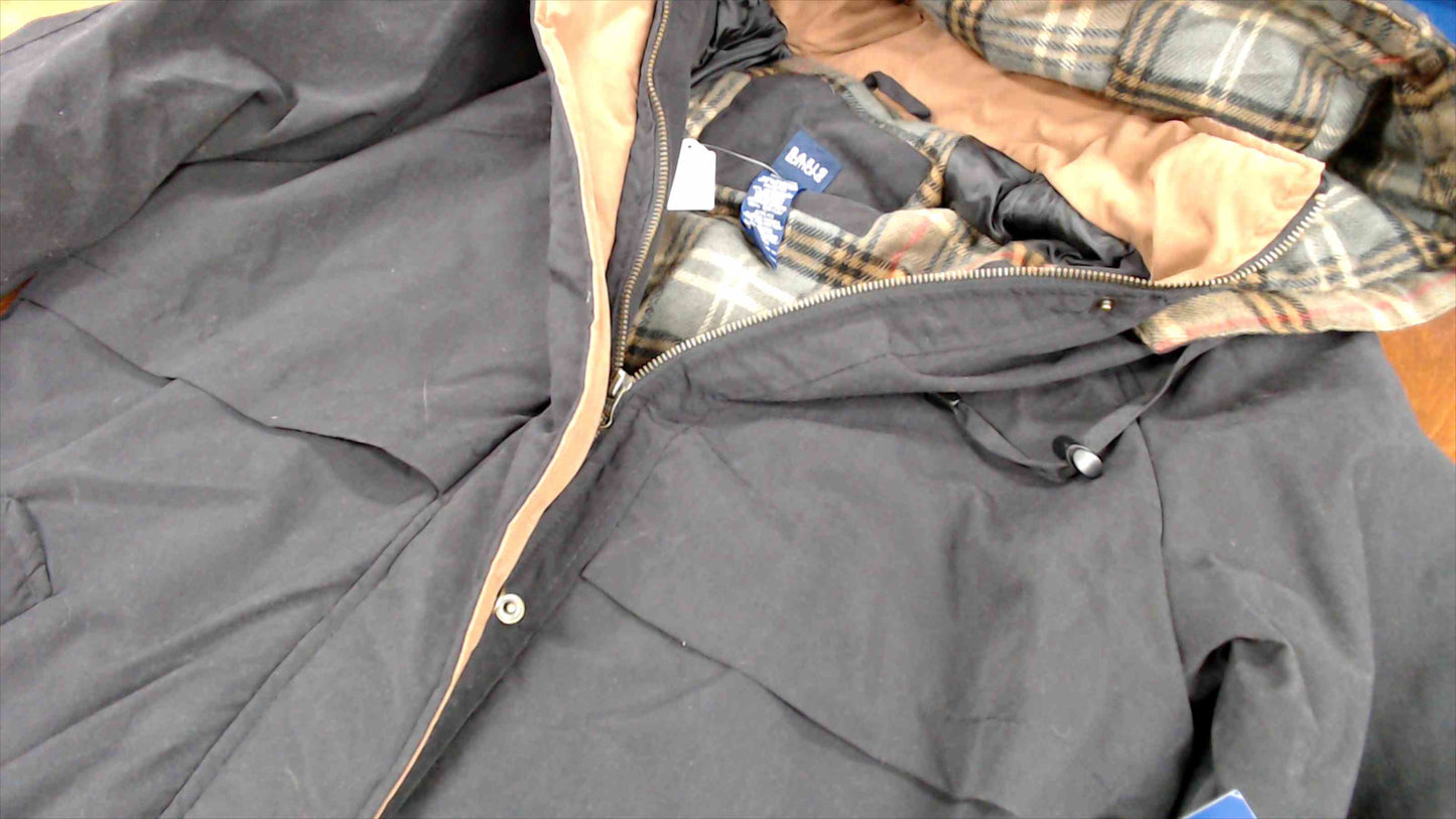 Basic Editions Women’s Heavyweight Hooded Winter Jacket – Size Large – Black – Flannel Lined – Water Resistant