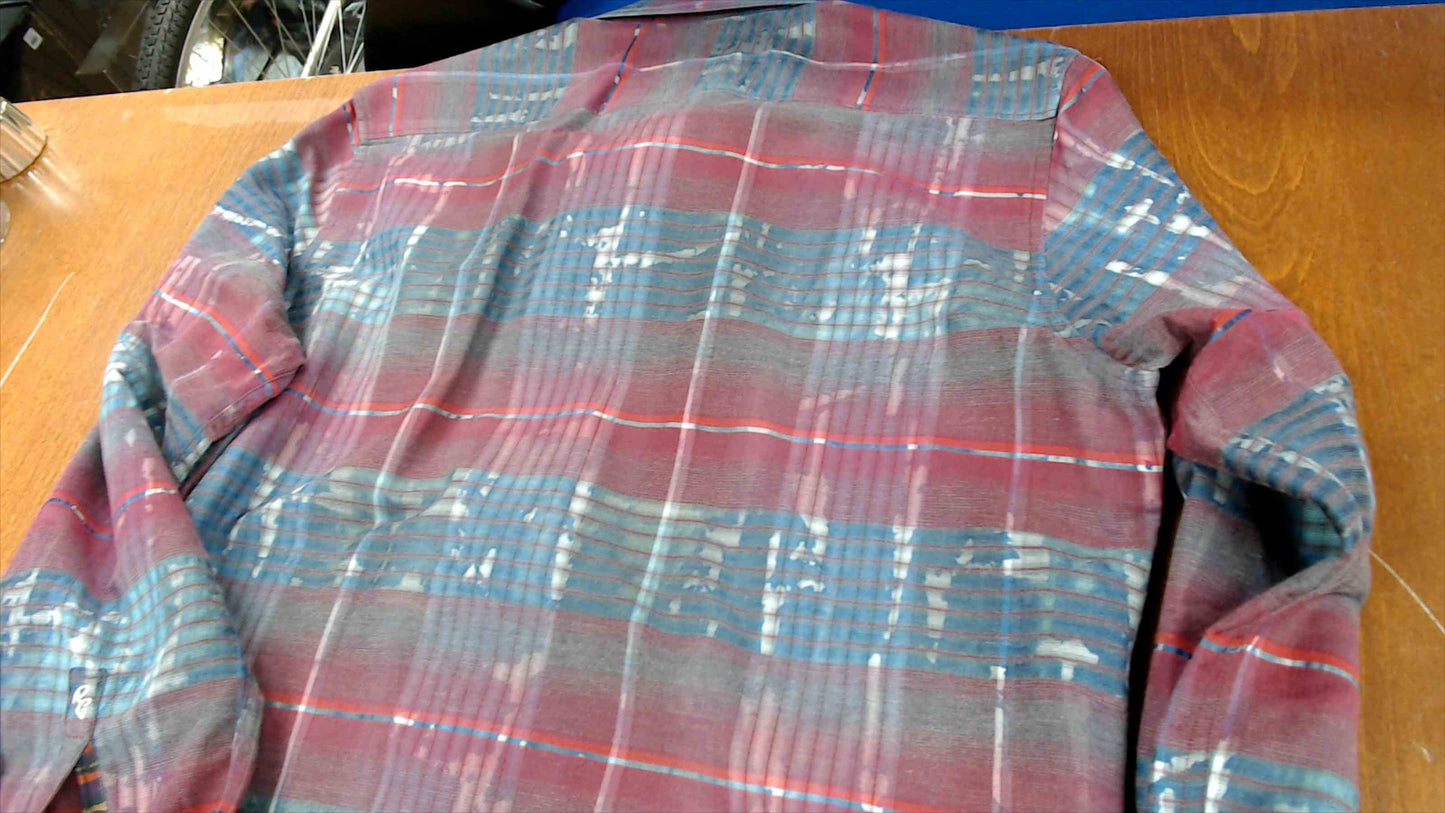Robert Graham Classic Fit Button-Down Shirt – Multicolor Plaid Abstract Pattern – Size L