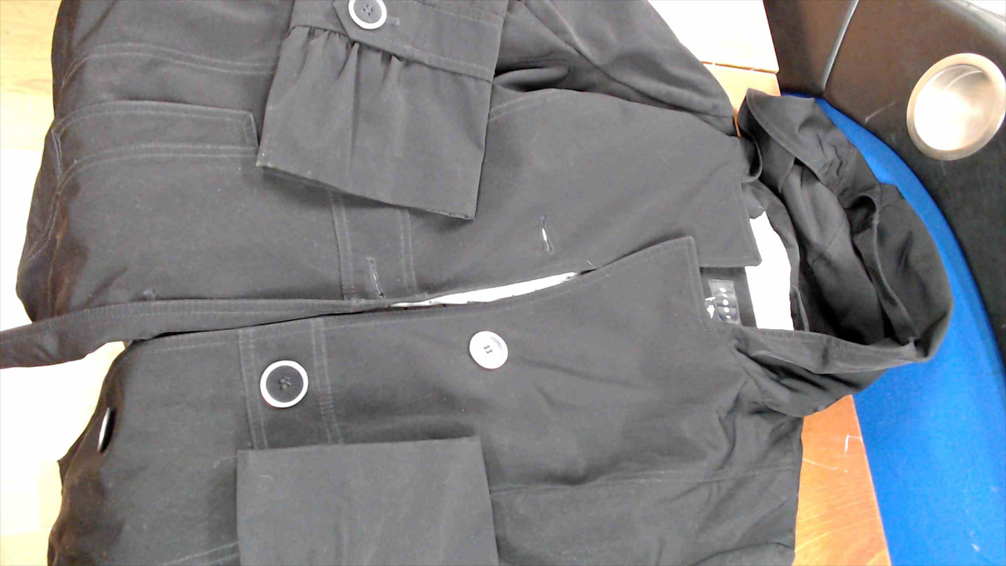 Braetan Women’s Black Hooded Coat – Size Large – 100% Polyester – Polka Dot Lining