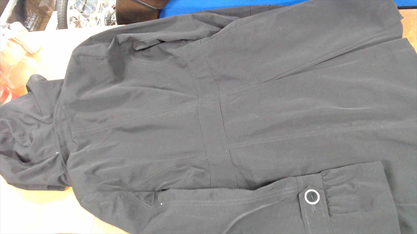 Braetan Women’s Black Hooded Coat – Size Large – 100% Polyester – Polka Dot Lining