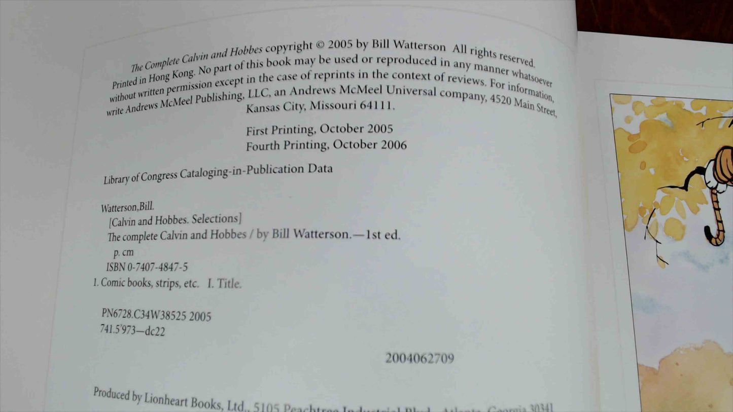 The Complete Calvin and Hobbes 3-Book Hardcover Box Set by Bill Watterson – Like New (2005/2006)