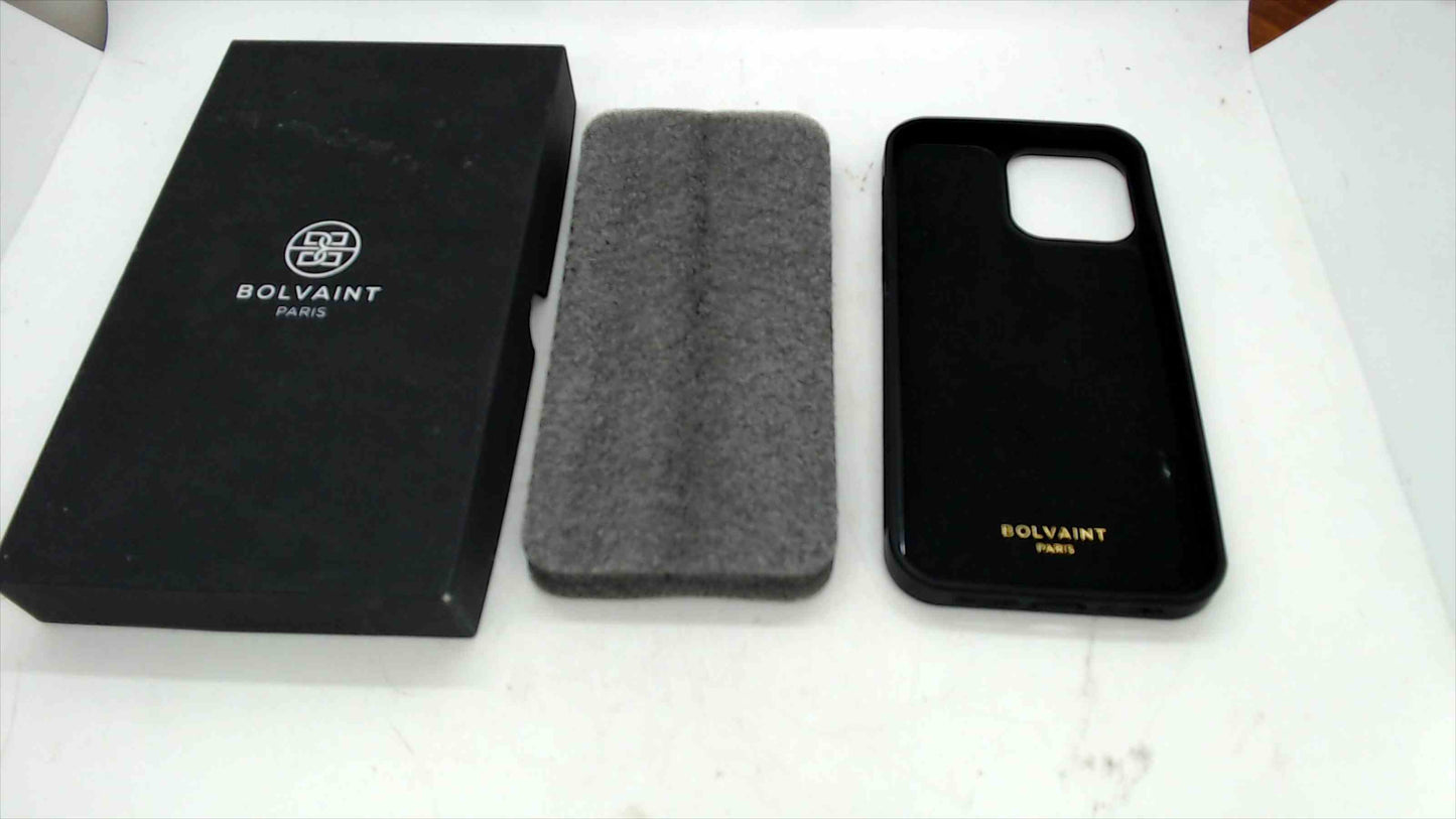 Bolvaint Paris Karter iPhone Pro Max Leather Case – Pebble Grain Black, With Box