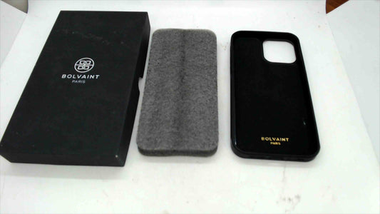 Bolvaint Paris Karter iPhone Pro Max Leather Case – Pebble Grain Black, With Box