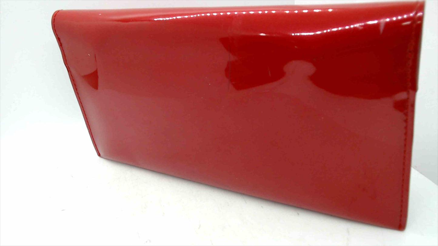Beijo Red Patent Faux Leather Chain Shoulder Bag – Glossy Clutch Purse