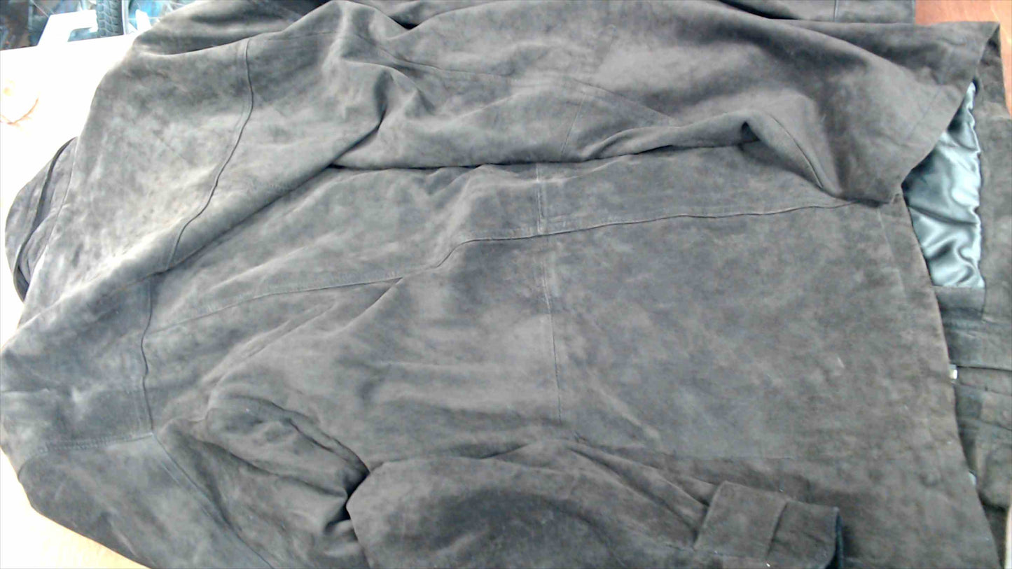 Boston Outfitters Men’s 2XB Genuine Leather Suede Jacket – Plaid Lined – Brown