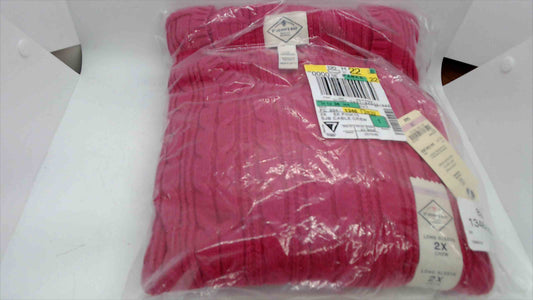 St. John’s Bay Women’s Long Sleeve Cable Knit Crew Sweater – Exotic Pink – Size 2X – NWT