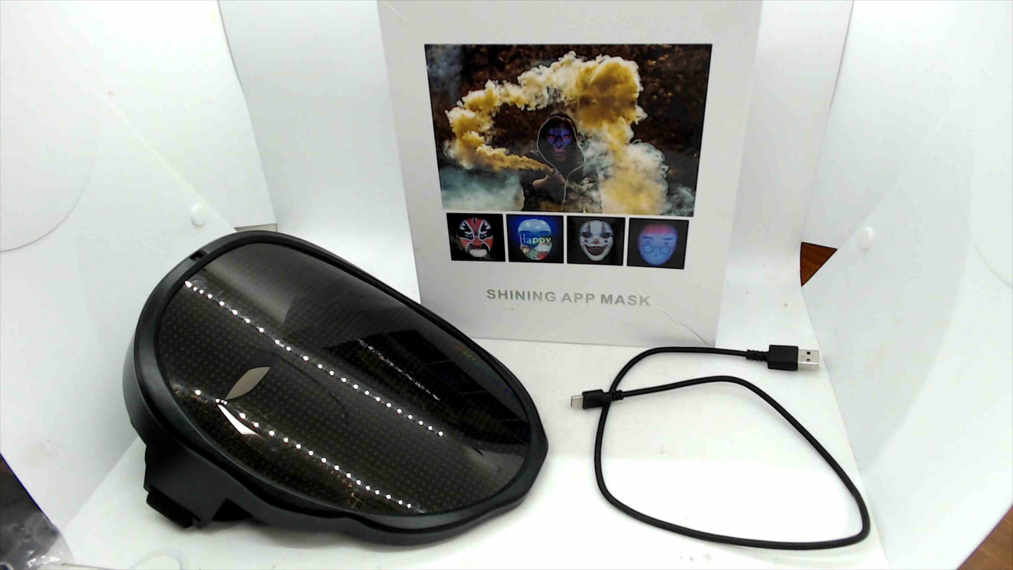 Shining App LED Programmable Face Mask w/ USB Charger – Works w/ Mobile App