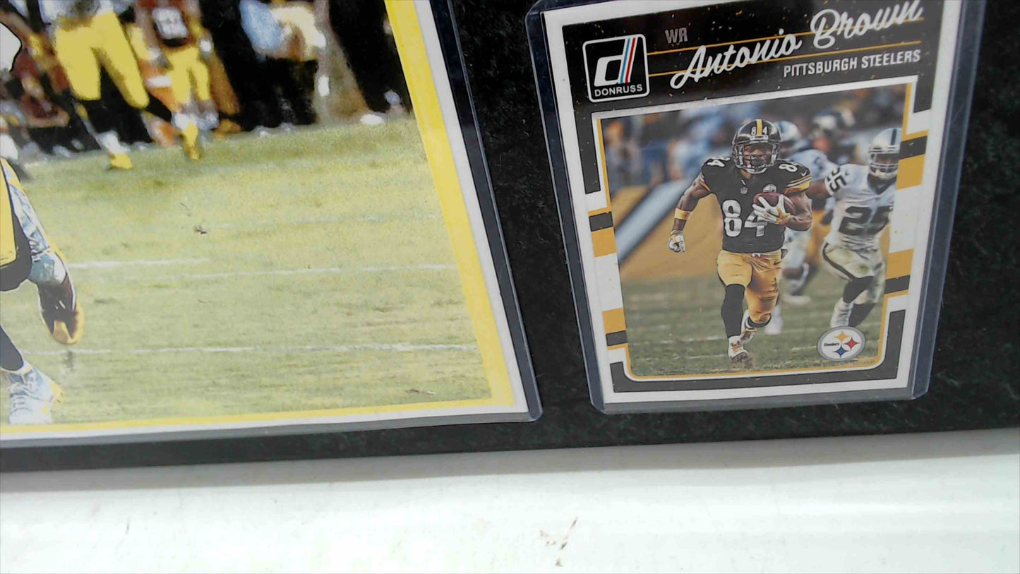 Antonio Brown Pittsburgh Steelers Framed Photo Plaque w/ 2 Cards & Decorative Emblem – 15"x12"